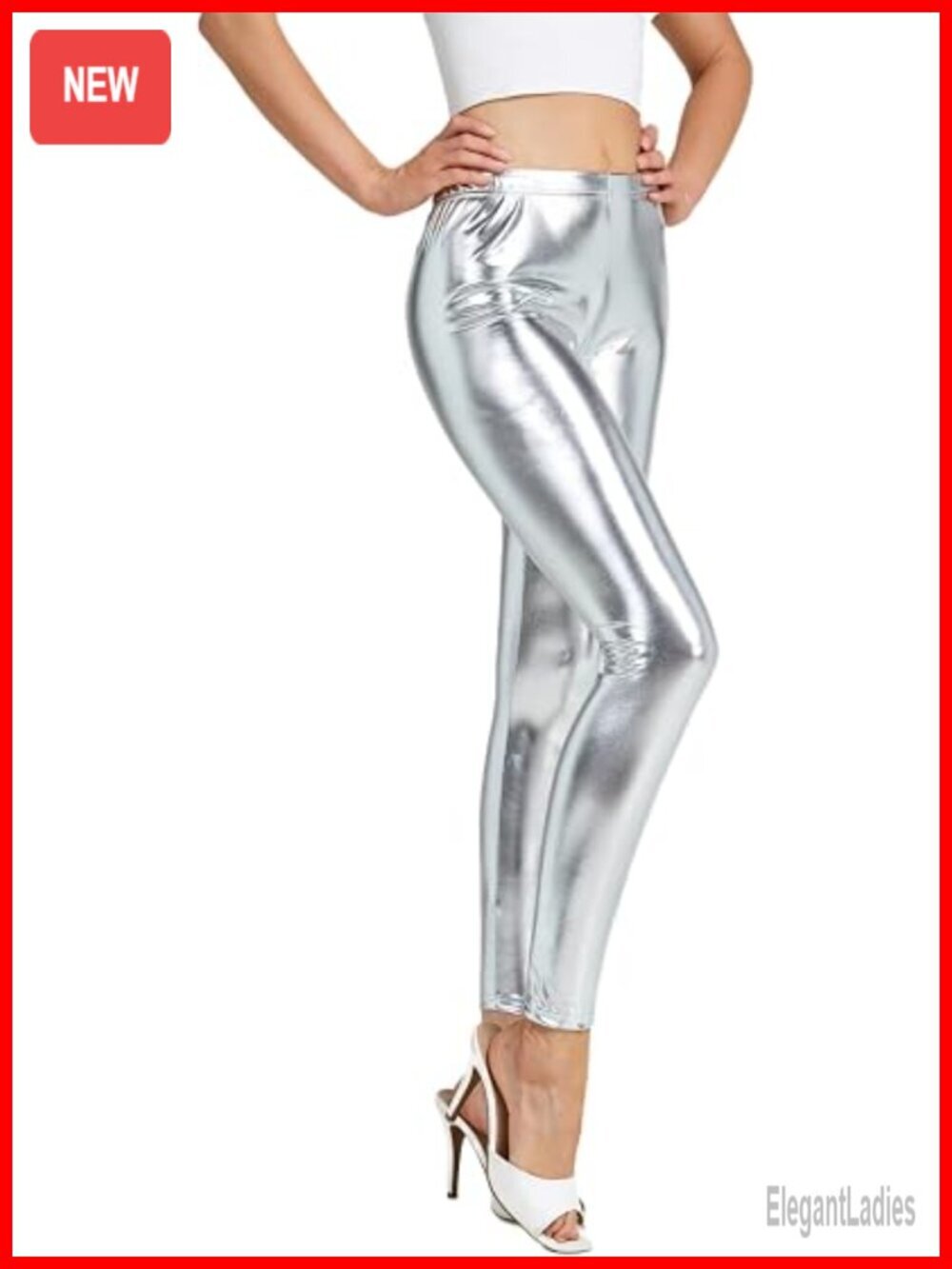 Shiny Metallic Sports Leggings High Stretch Pencil Pants